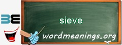 WordMeaning blackboard for sieve